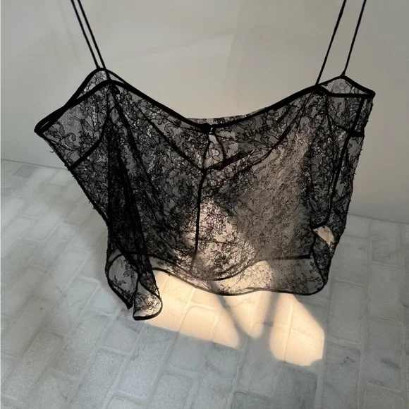 KHAITE Sheer Black Lace tank - Picture 4 of 4